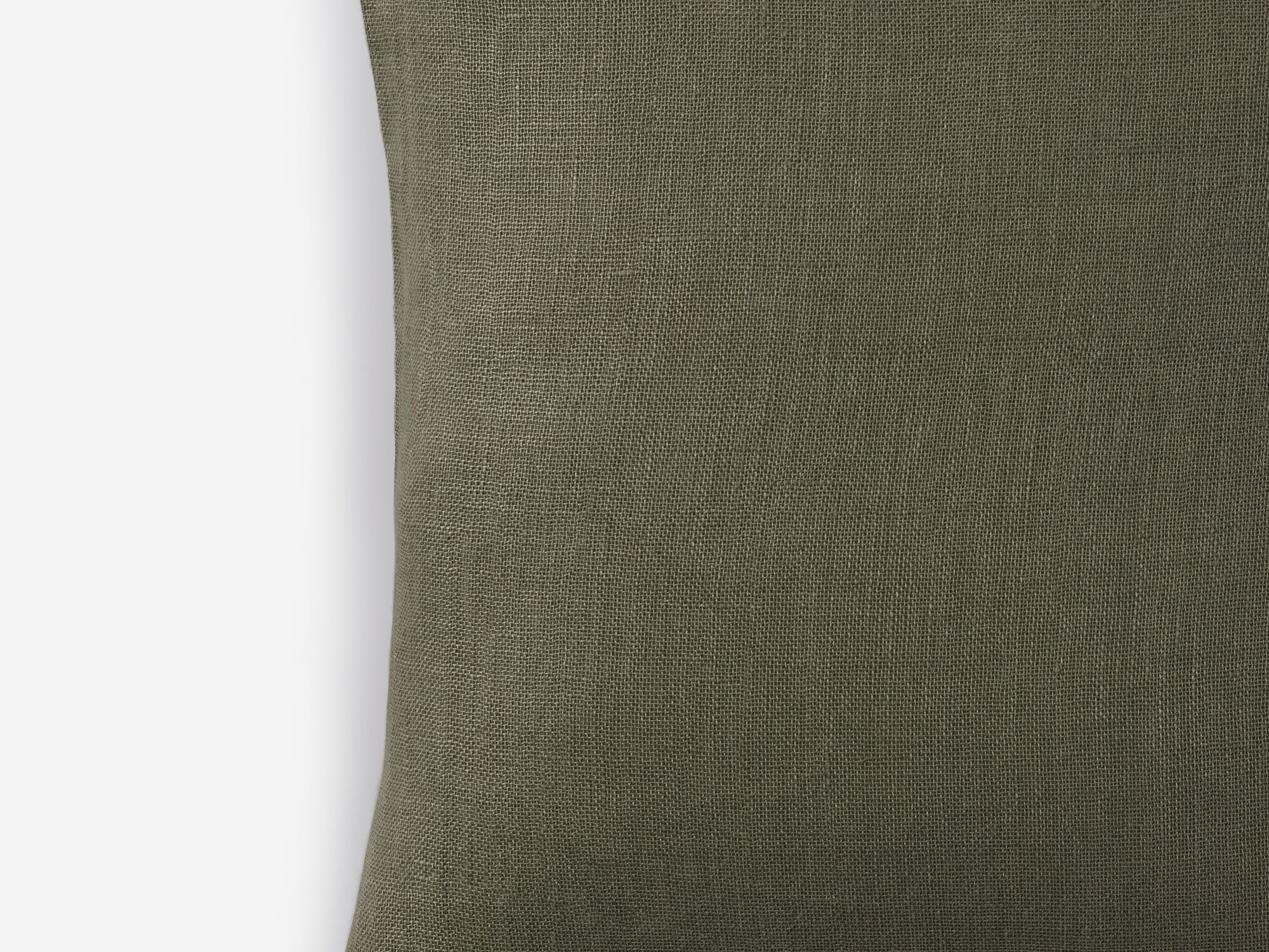 Seafoam linen throw pillow detail view